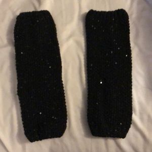 Black sparkle leg warmers